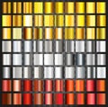 Set of metallic gradients.Collection of gold,silver and bronze backgrounds. Vector Royalty Free Stock Photo