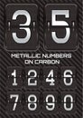 Set of metallic numbers on carbon background Royalty Free Stock Photo