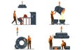 Set of metallurgy Industry illustrations