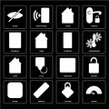 Set of Meter, Locking, Browser, Home, Intercom, Blind icons Royalty Free Stock Photo