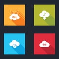 Set Methane emissions reduction, Cloud download music, Music streaming service and icon. Vector Royalty Free Stock Photo