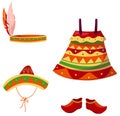 Set of mexican accessories Royalty Free Stock Photo