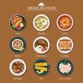 Set of mexican food flat design