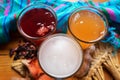 Set of mexican fresh water also called `aguas frescas` Royalty Free Stock Photo
