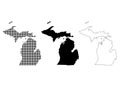 Set of Michigan map, united states of america. Flat concept icon vector illustration Royalty Free Stock Photo