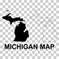 Set of Michigan map, united states of america. Flat concept icon vector illustration Royalty Free Stock Photo