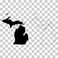 Set of Michigan map, united states of america. Flat concept icon vector illustration