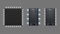Set micro chips on grey Royalty Free Stock Photo