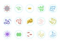 Set of microbes and viruses