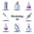 Set of microbiology equipment.