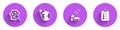 Set Microorganisms under magnifier, Earth globe, Pipette and To do list planning icon with long shadow. Vector