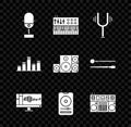 Set Microphone, Music synthesizer, Musical tuning fork, Sound audio recorder monitor, player, DJ remote playing and