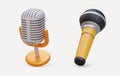 Set of microphones. Desktop model and handheld wireless mic