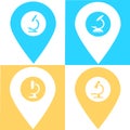 Set of microscope map pin pointer icon. Element of map point for mobile concept and web apps. Icon for website design and app deve Royalty Free Stock Photo