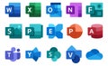 Set of Microsoft Office icons 2021 Royalty Free Stock Photo