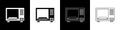 Set Microwave oven icon isolated on black and white background. Home appliances icon. Vector Illustration Royalty Free Stock Photo