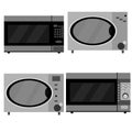 Set of microwave ovens isolated on the white background