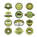 Set of military and armed forces badges and labels