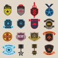 Set of military and armed forces badges and labels Royalty Free Stock Photo