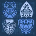 Set Of Military - Army Patches and Badges Royalty Free Stock Photo