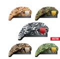 Set of Military Camo Beret Special Forces