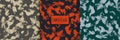 set of 3 military camo pattern background vector Royalty Free Stock Photo