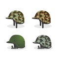 Set military helmet object to veterans celebration