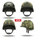 Set of Military tactical helmets camouflage color