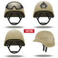 Set of Military tactical helmets desert color