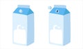 Set of milk in carton box vector design. Milk carton box with screw cap clipart. Milk box with screw cap cartoon Royalty Free Stock Photo