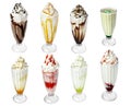 Set milk cocktail ice cream Royalty Free Stock Photo