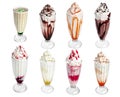 Set milk cocktail ice cream Royalty Free Stock Photo