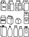 Set of milk packages icon