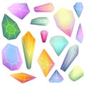 Set of mineral crystals