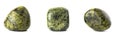 Set mineral natural semiprecious stone serpentinite green. Isolated on a white background