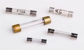 Set of miniature electrical fuses for overcurrent protection in electronics