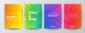 Set of minimal abstract organic curved wave shape on vivid gradient colors background for Brochure, Flyer, Poster, leaflet Royalty Free Stock Photo