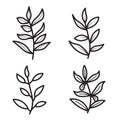 Set of 4 minimal leaf foliage