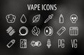 Set of Minimal Vape Vaping Culture Vector Line Icons