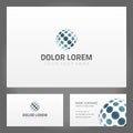 Set minimalist abstract global sphere dots pattern ornament namecard with place for text vector