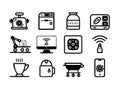 Collection of Smart Home Device Icons in Black and White Royalty Free Stock Photo