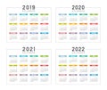 Years 2019 2020 2021 2022 calendars