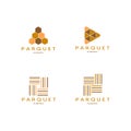 Set minimalist parquet floor hardwood logo vector illustration design