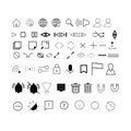 Set of Minimalist UI Icons, User Interface Symbol Collection, Web and Mobile App Elements Royalty Free Stock Photo