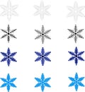 Set of minimalistic christmas snowflakes