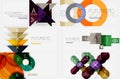 Set of minimalistic geometric banners with triangles and circles and other shapes. Web design or business slogan