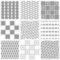 Set of 9 minimalistic grey patterns, vector illustration