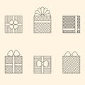 Set of linear gift boxes
