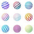 Set of minimalistic shapes. Halftone color spheres Royalty Free Stock Photo