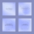 Set of minimalistic soft gradient background templates. elegant soft blur texture in blue colors. Vector design for covers,